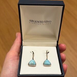 Argento Vivo Silver Earrings with Turquoise Accents